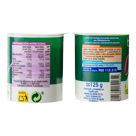 Bífidus Alipende sin azúcar añadido pack 4 natural edulcorado