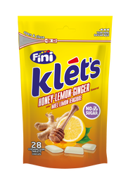 Chicles de miel limón jengibre sin azúcar Klets Fini 39g