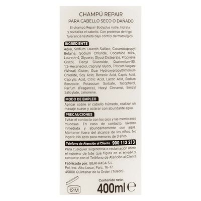Champ&uacute; Bodyplus 400ml da&ntilde;ado