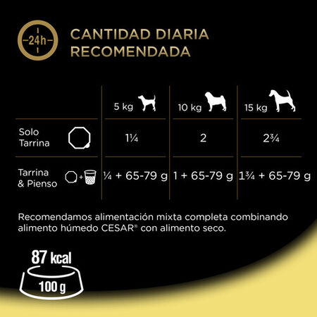 Comida húmeda perro César paté pollo e hígado