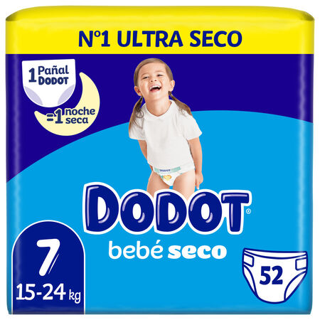 Dodot Pañales Bebé-Seco Talla 7 (15-24 kg), 52uds