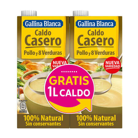 Caldo casero de pollo y verdura Gallina Blanca 1+1l