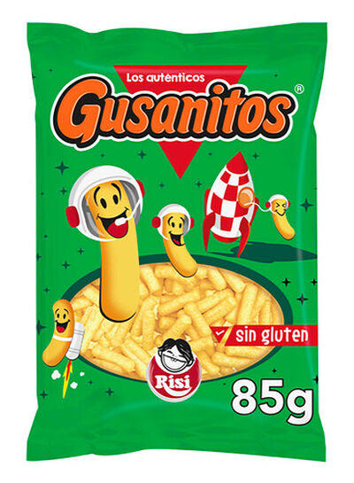 Snack de ma&iacute;z sin gluten gusanitos Risi 85g