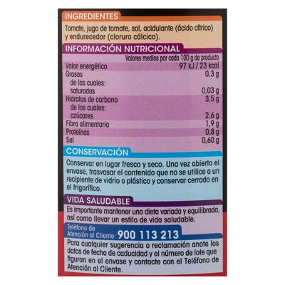 Tomate entero pelado categoría extra Alipende 480g