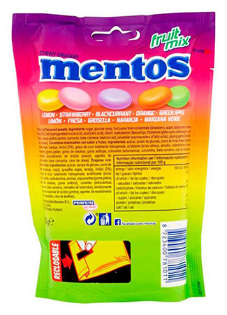 Caramelo Mentos bolsa 160g fruit mix