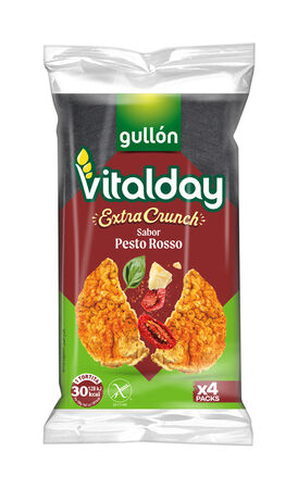 Tortita de cereales y patata extracrunch sabor pesto rosso Vitalday 93g