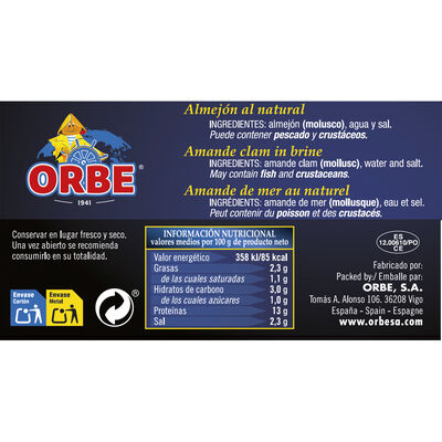 Almej&oacute;n natural Orbe 63g