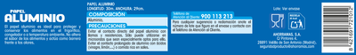 Papel de aluminio Lanta 30m