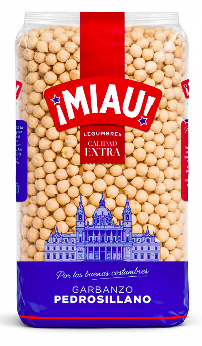 Garbanzos pedrosillano calidad extra producto de la marca Miau 1 kg