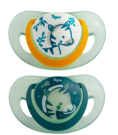 Chupete silicona Tigex smart d&iacute;a-noche 2u para 18-36 meses