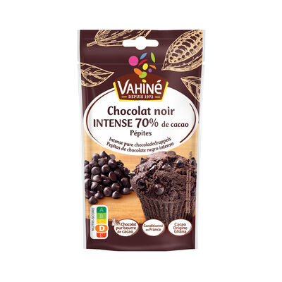 Pepitas de chocolate negro 70% de cacao Vahiné 100g