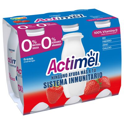 Actimel 0% MG pack 6 sabor fresa 6 ud
