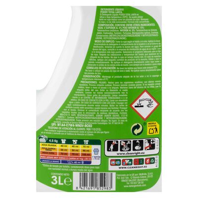 Detergente líquido Lanta 54 lavados Poder total
