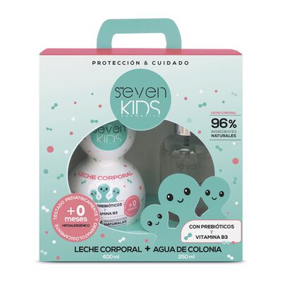 Estuche Leche Corporal 400Ml+Agua De Colonia 250Ml Seven Kids Potección Y Cuidado