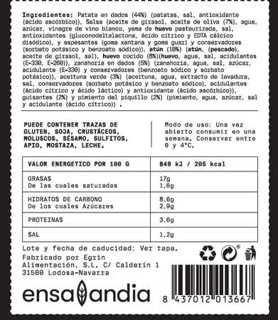 Ensaladilla rusa gourmet Ensalandia 250g