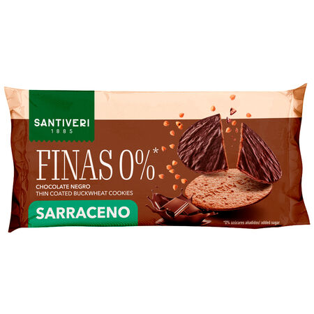 Galletas de trigo sarraceno 0% azúcares añadidos con chocolate negro Santiveri 90g