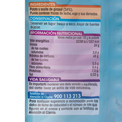 Patatas fritas bajo en sal Alipende 150g