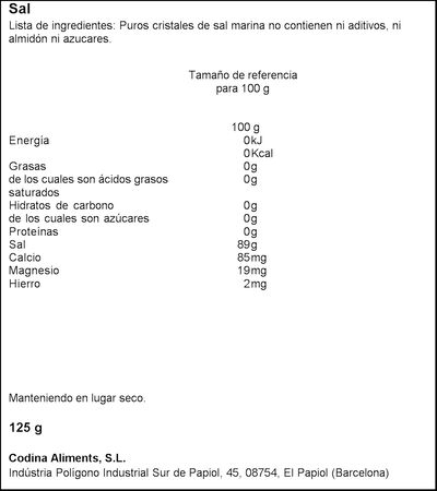 Sal marina Maldon 125g en escamas