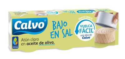 At&uacute;n bajo en sal Calvo pack 3 en aceite oliva