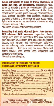 Bebida de naranja Don Simón 2l sin azúcar