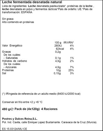 Yogur extra proteina Reina pack 4 natural