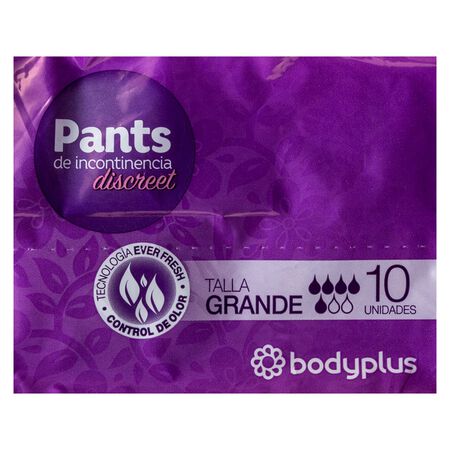 Compresas incontinencia Bodyplus 10 uds discreet talla grande