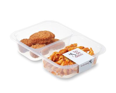 Macarrones a la boloñesa + nuggets de pollo 4U Bo de Debo