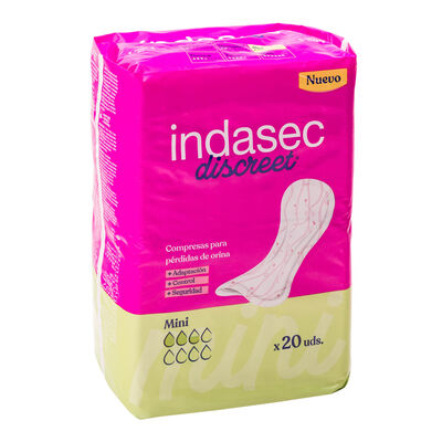 Compresas de incontinencia Indasec dermoseda 20 uds mini