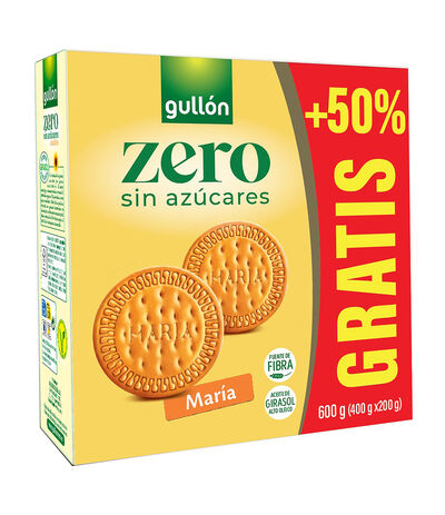 Galletas Mar&iacute;a sin az&uacute;car a&ntilde;adido zero Gull&oacute;n 400+200g