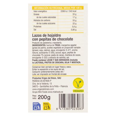 Lazos Virgen Del Brezo con pepitas de chocolate 200g
