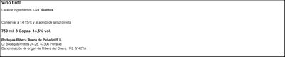 Vino tinto DO Ribera del Duero Protos roble