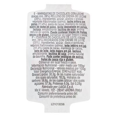 Chocolatina Ladybug 84g mariquitas