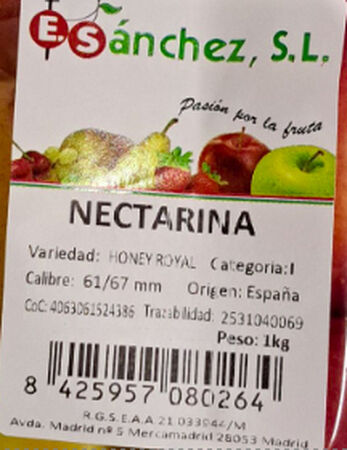 Nectarina bandeja 1Kg