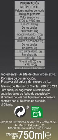 Aceite oliva virgen extra nacional Alipende 750ml