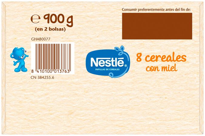 Papilla Nestlé 8 cereales miel desde 6meses 900g