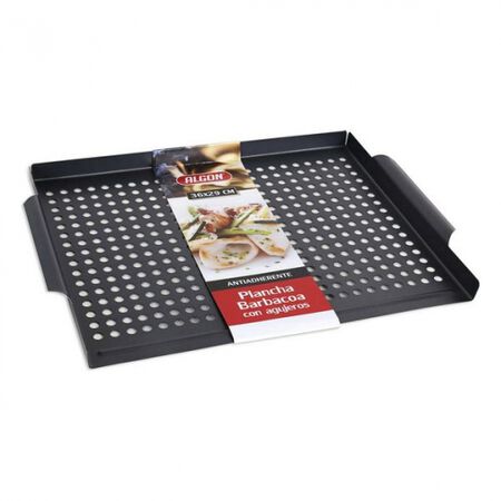 Plancha barbacoa Algon 36x29cm agujeros antiadherente