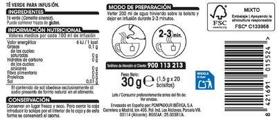 T&eacute; verde Alipende 20u