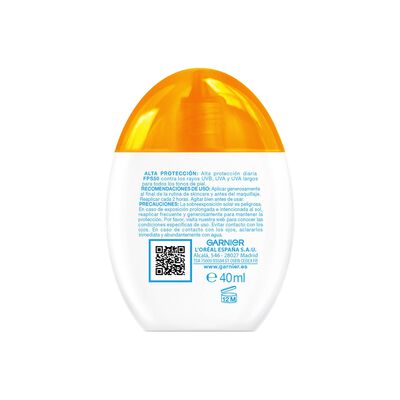  Agua Fluido Facial Garnier Delial Super UV FPS50 Invisible 40ml