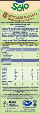 Papilla 8 cerales y galleta Hero Solo 340g