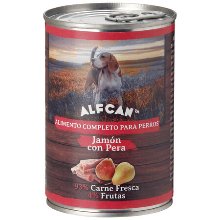 Alimento perro Alfcan jamón con pera 400g