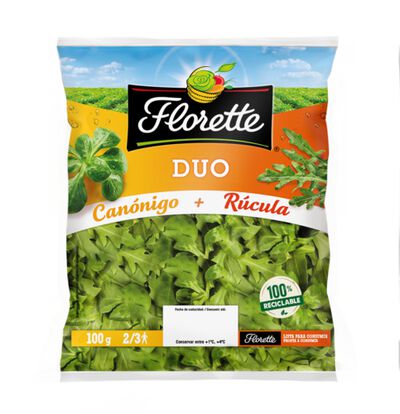 Ensalada can&oacute;nigos y r&uacute;cula Florette 100g