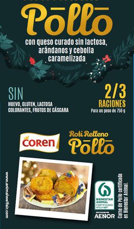 Roti de pollo relleno con queso, arándanos y cebolla Coren 750gr