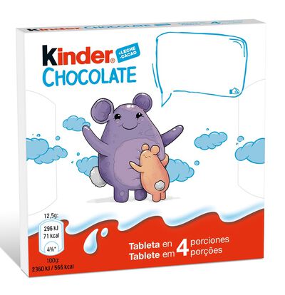 Barritas de chocolate con leche Kinder 4 unid.