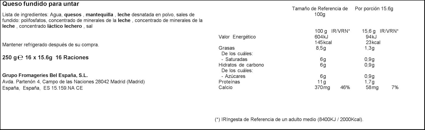 Queso Vaca que ríe Light porciones pack 16 unidades