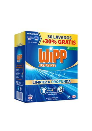 Detergente en polvo Wipp 30+9 lavados limpieza profunda