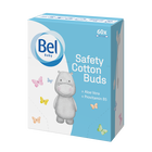Bastoncillo de seguridad con punta de algod&oacute;n 100% Bel Baby 60u