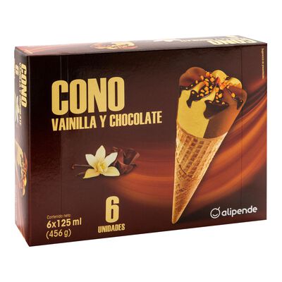 Helado cono Alipende 6 uds vainilla y chocolate