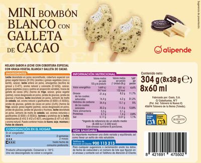 Helado bomb&oacute;n mini Alipende 8 uds