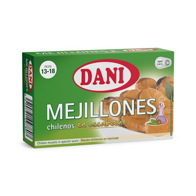 Mejillones Chilenos en escabeche 14/18 Dani 69g
