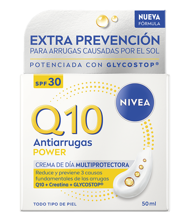 Crema facial de d&iacute;a Nivea Q10 50ml power SPF 30 antiarrugas